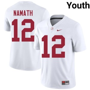 Player Bama #12 College Football Joe Namath Youth White Jersey 286756-151