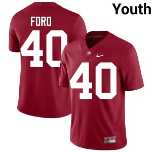 Stitched Crimson Crimson Tide #40 Josh Ford College Football Youth Jerseys 803717-801
