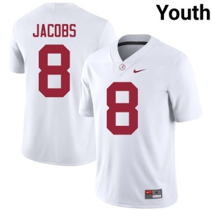 University College Football Youth #8 UA White Josh Jacobs Jerseys 567911-229