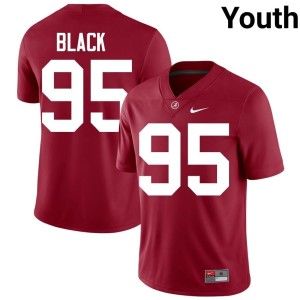 Limited Alabama Crimson Tide #95 College Football Crimson Leslie Black Youth Jersey 363784-502