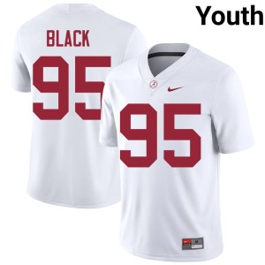 Stitched Leslie Black White College Football Youth Alabama Crimson Tide #95 Jerseys 458848-795