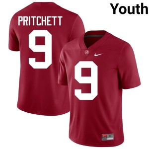 Replica #9 Crimson Tide College Football Youth Crimson Marshall Pritchett Jersey 788323-954
