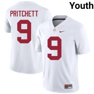 Player Marshall Pritchett #9 College Football White Bama Youth Jerseys 228153-752