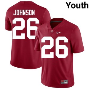 NCAA Youth College Football #26 UA Crimson Mhari Johnson Jerseys 997913-121