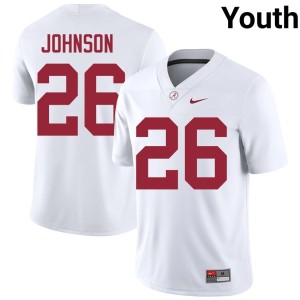 Alumni University of Alabama Youth College Football White #26 Mhari Johnson Jerseys 258147-116