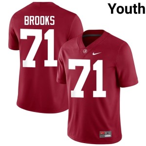 2026 Bama Nick Brooks Crimson #71 College Football Youth Jersey 800626-331