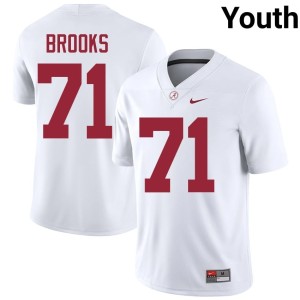 Stitched White Bama #71 Youth College Football Nick Brooks Jerseys 256895-747