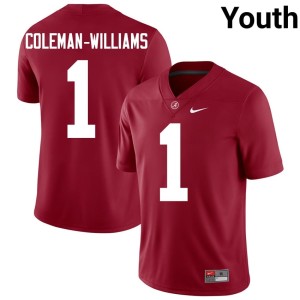 University College Football Crimson Ryan Coleman-Williams #1 Go Bama Youth Jersey 583706-397