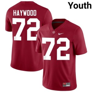Embroidery Youth #72 Ty Haywood Crimson College Football Bama Jersey 627494-176