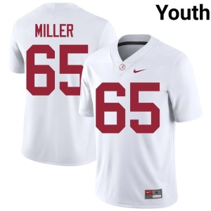 Stitched College Football #65 White Tyrell Miller The Tide Youth Jersey 353513-939