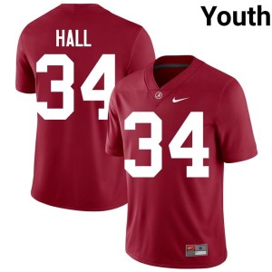 Game Go Bama Zay Hall Crimson Youth #34 College Football Jersey 193510-951